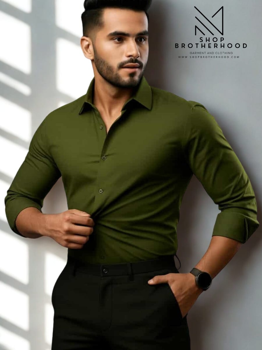 Formal Shirt - Full Sleeve -Olive
