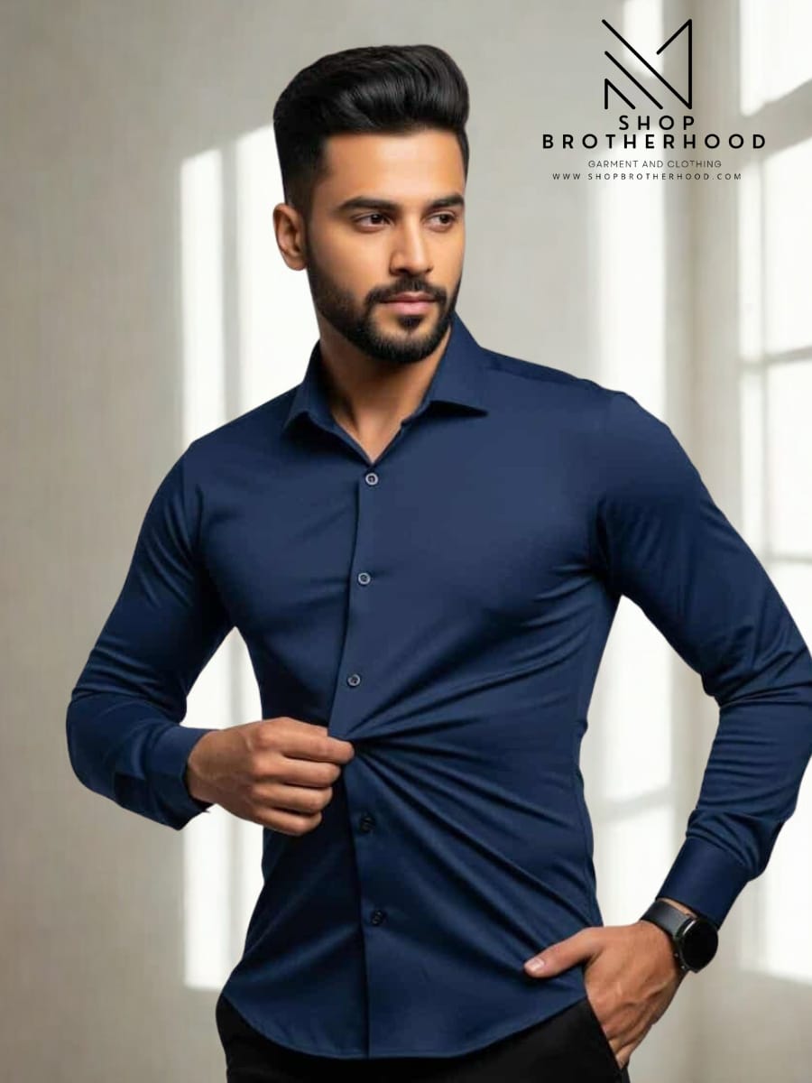 Formal Shirt - Full Sleeve -Navy Blue